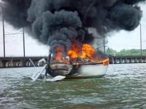 Burning Sailboat